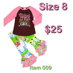 Girls miss farm girl romper